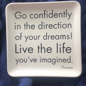 Go Confidently Ceramic Tray Trinket Dish